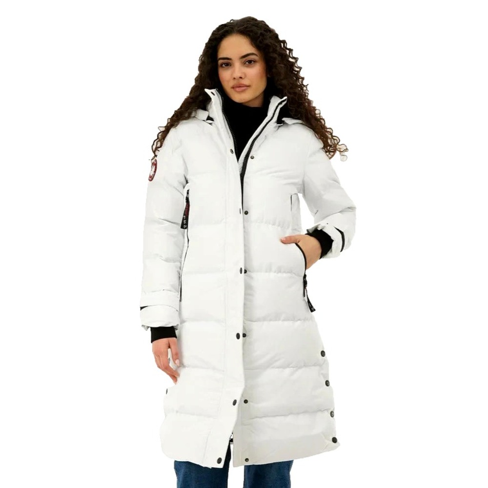 Canada Weather Gear X Long quilted Maxi Parka Jacket Womens M White NWOT